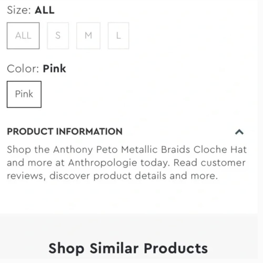 Anthropologie Anthony Peto paris pink cloche size Small NEW metallic - Picture 4 of 10